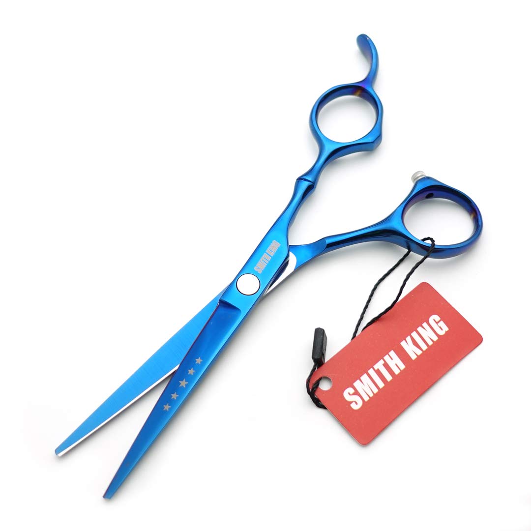 6.0 Inch Professional Hair Cutting Scissors Set - Barber Shears, Thinning Scissors with Razor Edge & Styling Comb - Salon Quality Hairdressing Tools (Blue) | Perfect for Home Haircuts, Styling & Professional Salon Use