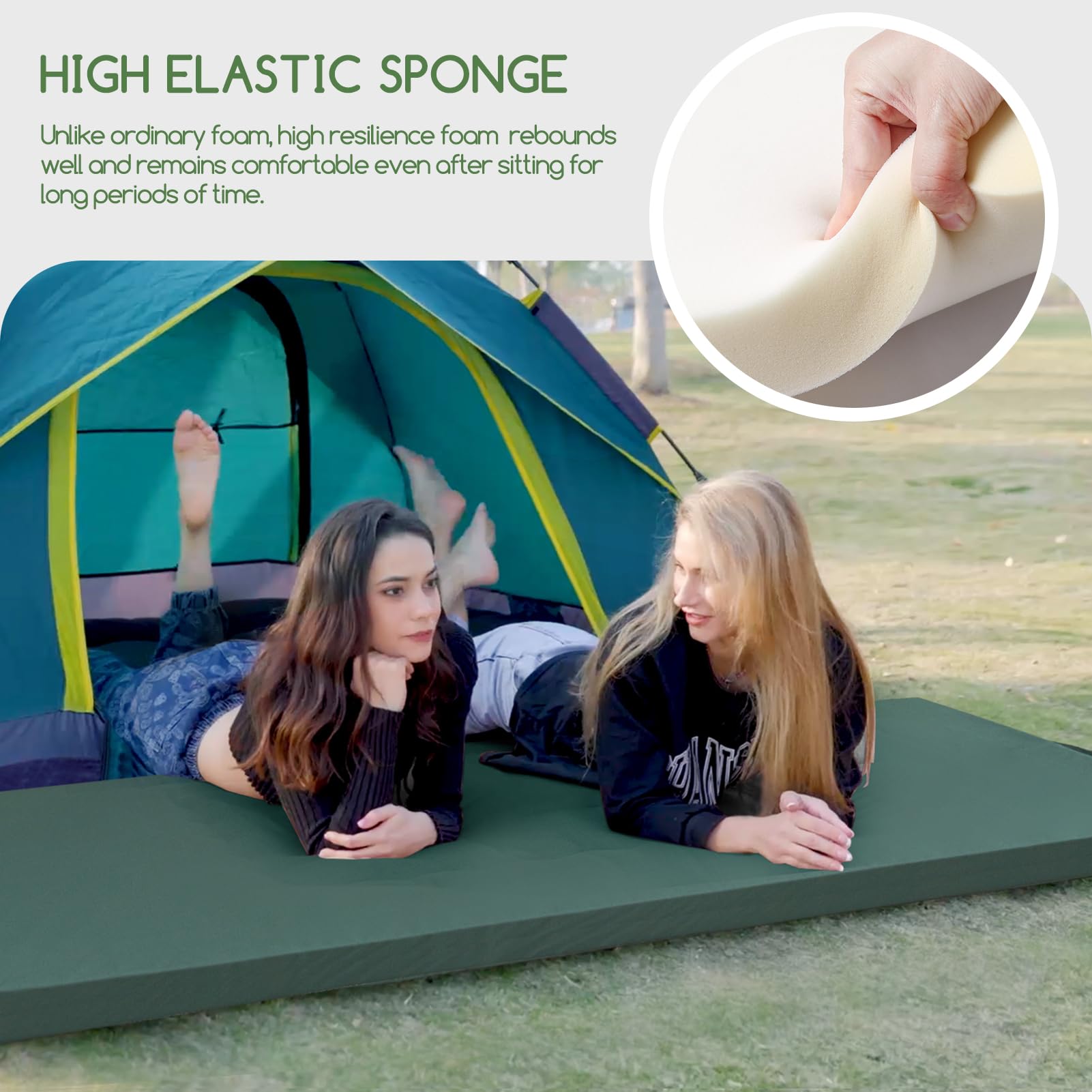 **HIGOGOGO Camping Mattress Pad - Portable Roll-Up Sleeping Mat for Adults, Lightweight & Comfortable - Perfect for Camping, Travel, Guest Beds & Car Sleeping**