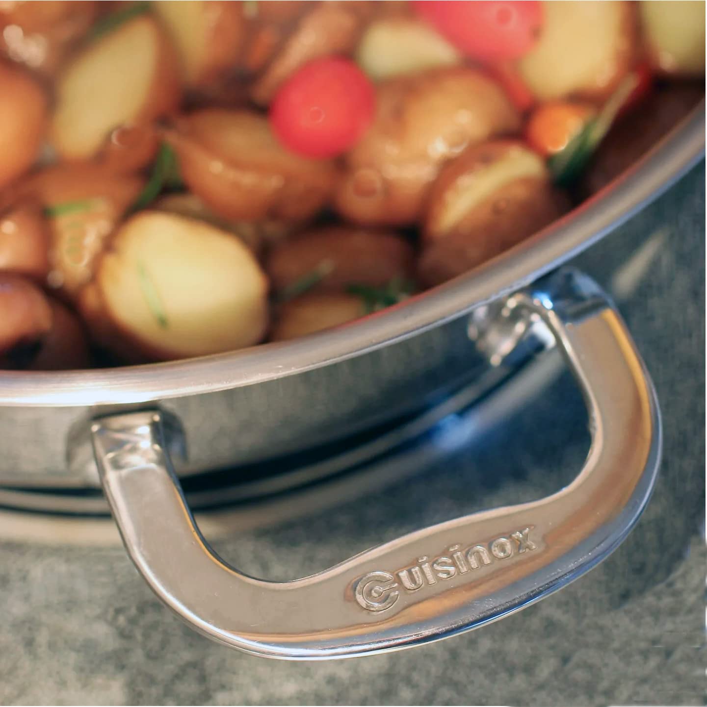 Premium Cuisinox Super Elite 6.2 Quart Stainless Steel Dutch Oven with Lid - 9.5 Inch Heavy Duty Cookware for Braising, Stewing & Baking - Perfect for Stovetop, Oven & Camping Use