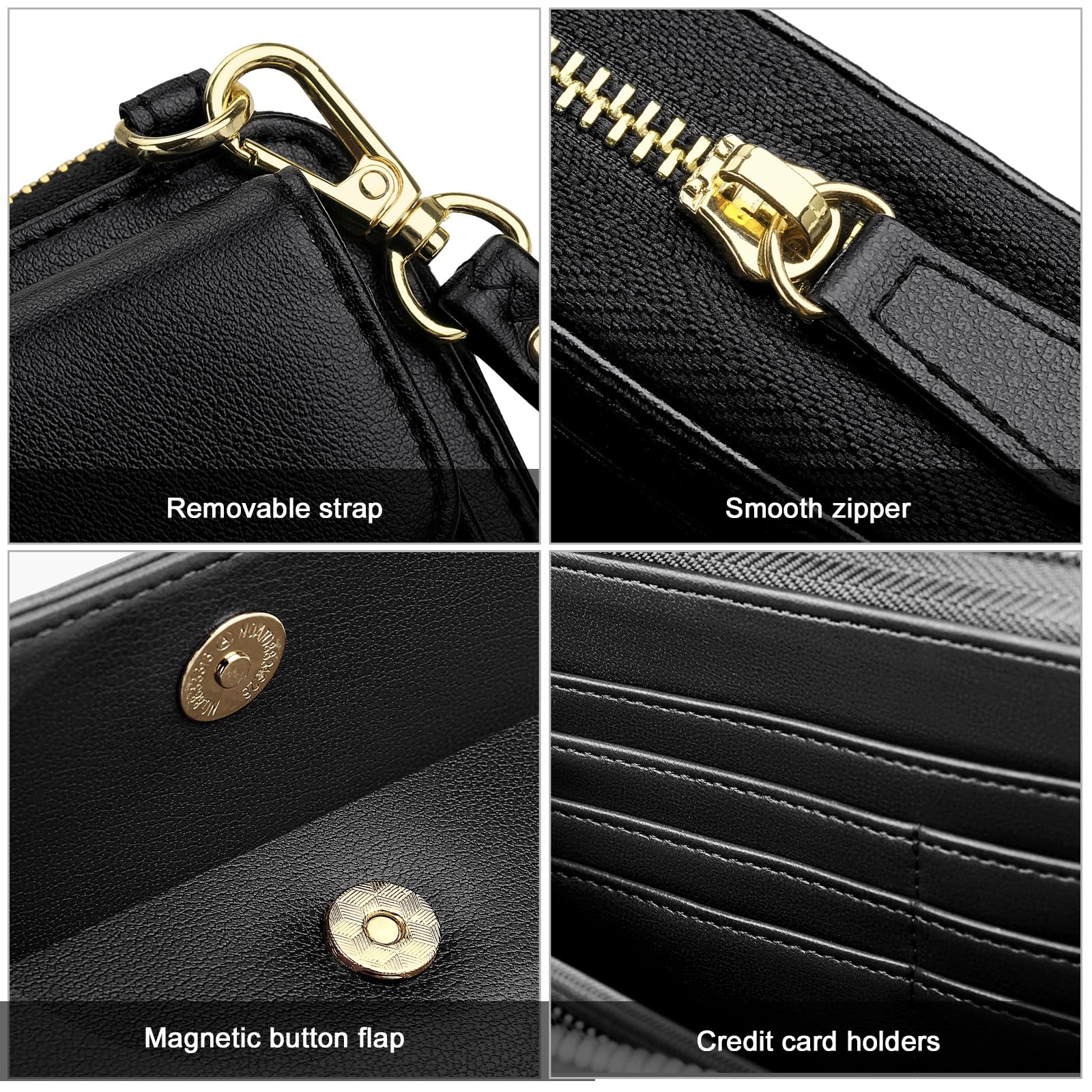 Nuoku Women's Small Crossbody Shoulder Bag - Stylish Clutch Purse with Wristlet & Phone Wallet - Credit Card Holder - Perfect for Daily Use, Shopping, Travel & Parties