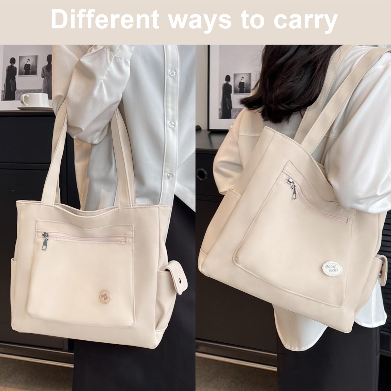 MABROUC Medium Tote Bag for Women - Stylish Work Shoulder Purse, Spacious Everyday Handbag for Office, Commute & Travel | Durable & Fashionable Carryall for Work, Shopping & Daily Essentials