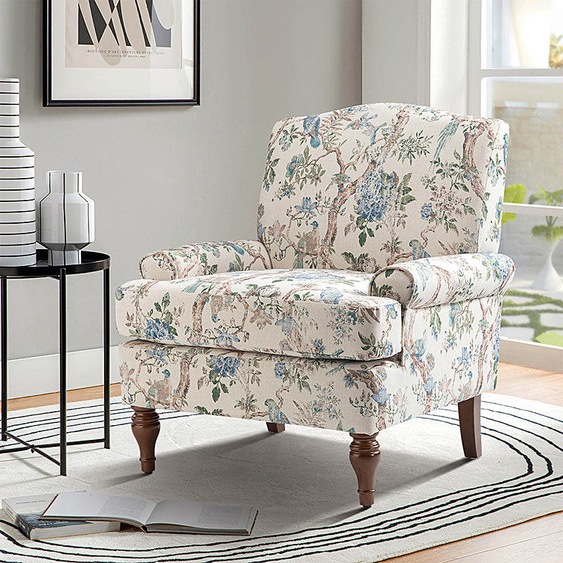 Dominik Armchair - Modern Accent Chair for Living Room, Bedroom & Office - Stylish Upholstered Lounge Chair with Wooden Legs - Perfect for Relaxing, Reading & Decor
