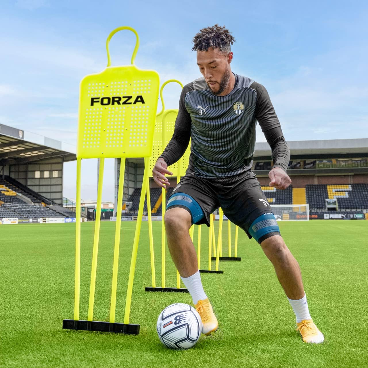 Forza Soccer Free Kick Training Mannequin - Durable PVC Practice Dummy with Steel Spikes [Mini/Junior/Senior Size Options] | Portable Carry Bag Included - Perfect for Youth Soccer Drills, Team Practices & Backyard Training