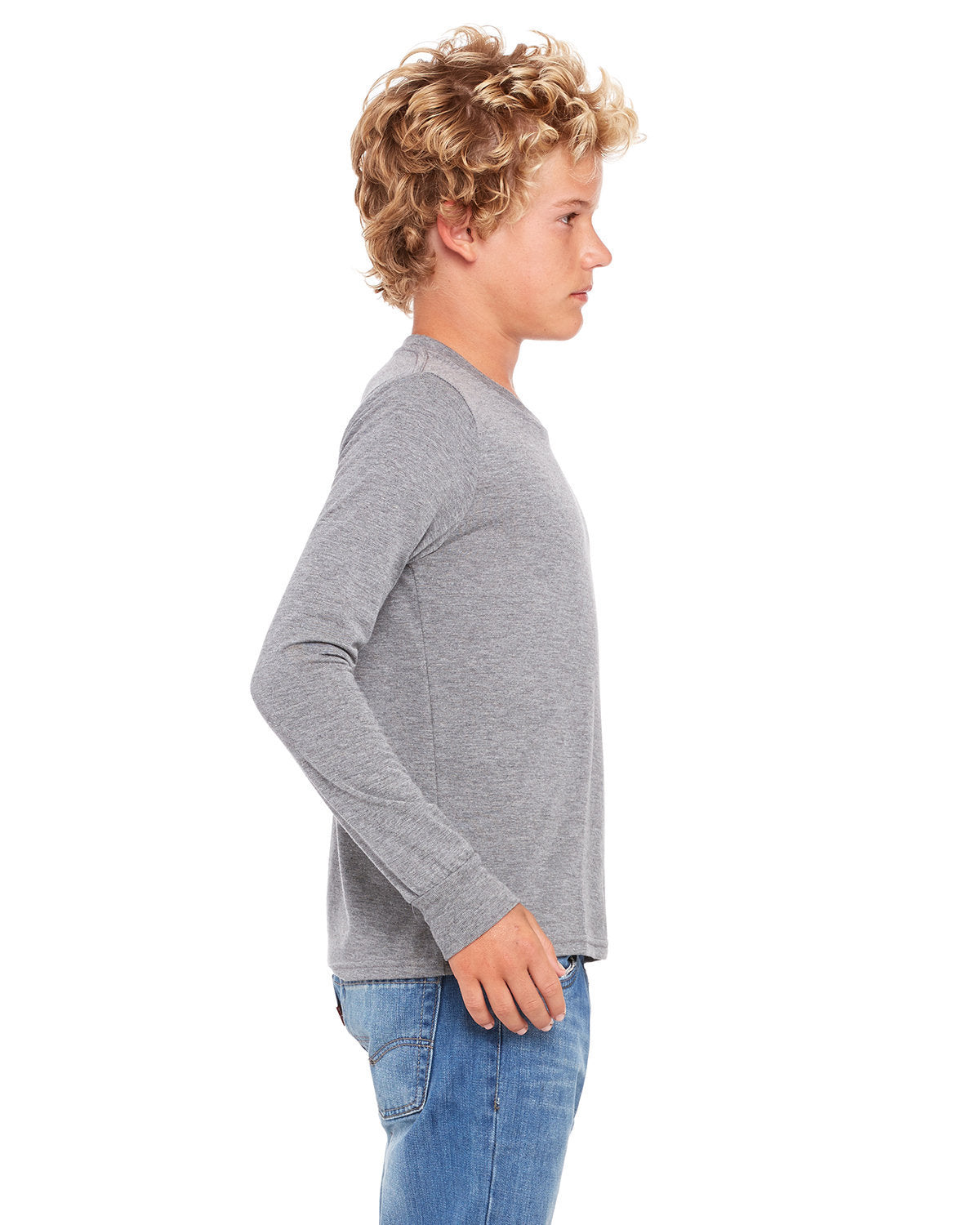 Bella + Canvas 3513Y Youth Triblend Long Sleeve T-Shirt - Soft Comfortable Blend for Kids - Perfect for School, Sports & Everyday Wear