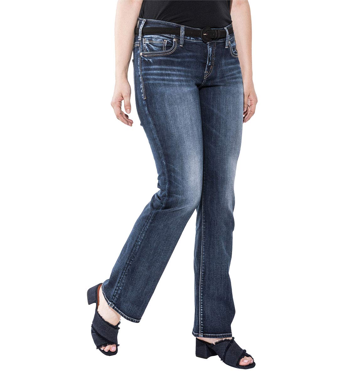 Silver Jeans Co. Women's Plus Size Suki Mid Rise Slim Bootcut Jeans - Comfortable Stretch Denim Pants for Curvy Figures | Perfect for Work, Casual Outings & Date Nights