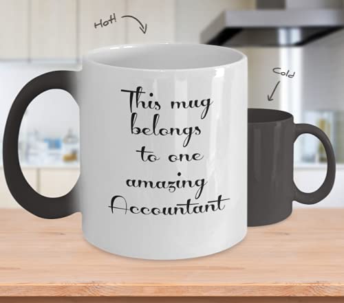 Color Changing Ceramic Mug for Accountants - 11oz White Heat-Sensitive Coffee Cup - Perfect Gift for Accountant Friend, Dad or Mom - Great for Office, Home & Tax Season Stress Relief