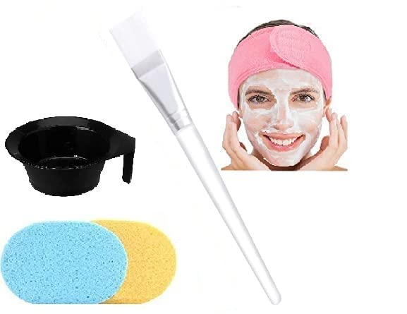 CRIYALE Facial Brush Set with Bowl, Headband & 2 Reusable Makeup Sponges | Professional Face Cleansing Kit for Deep Pore Cleaning, Exfoliation & Spa Treatments | Perfect for Home Skincare Routine, Salon Treatments & DIY Face Masks
