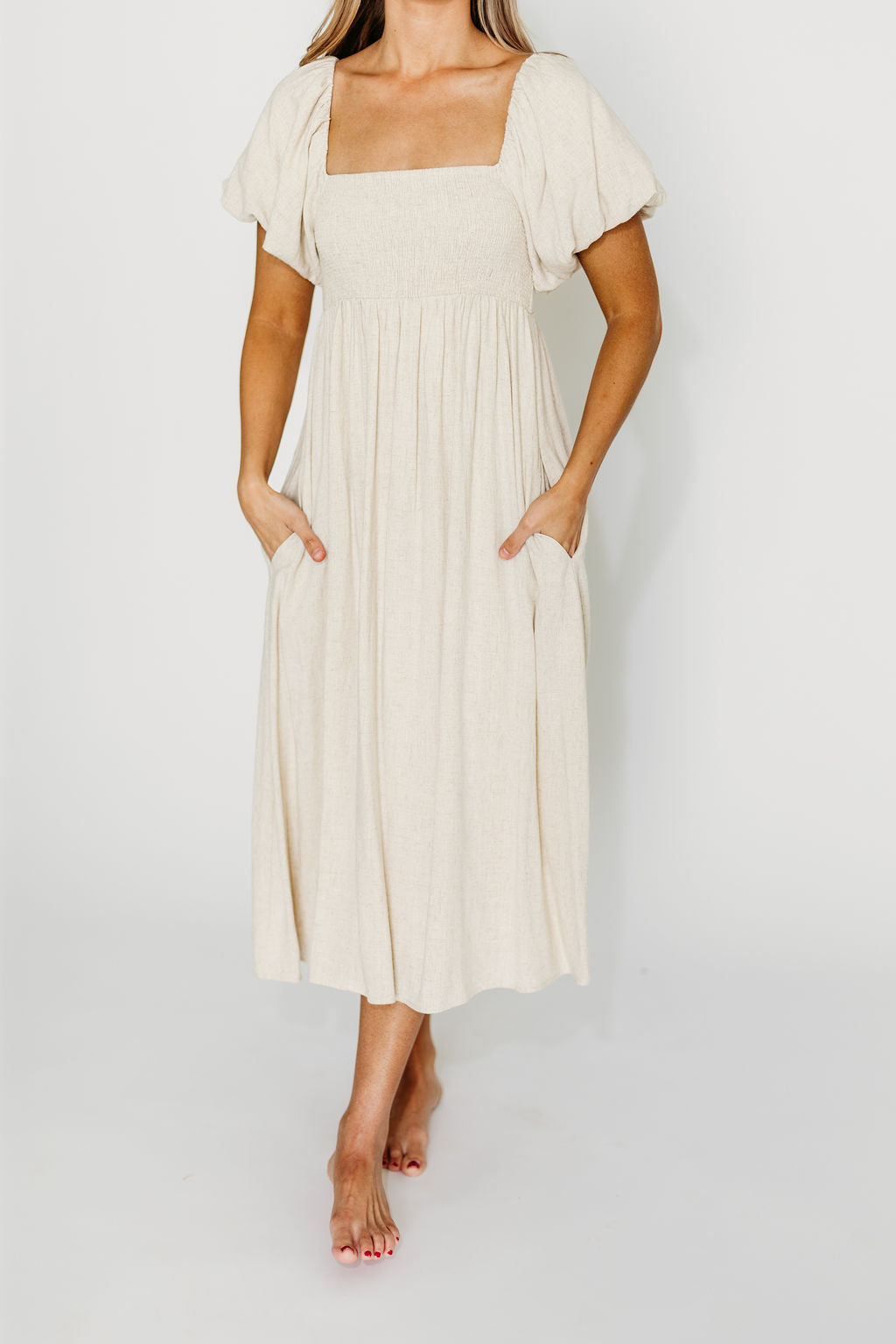 Rosalie Maxi Dress - Linen Maternity Dress for Women, Bump Friendly, Comfortable & Breathable Summer Dress for Pregnancy - Perfect for Beach, Vacation, and Casual Outings