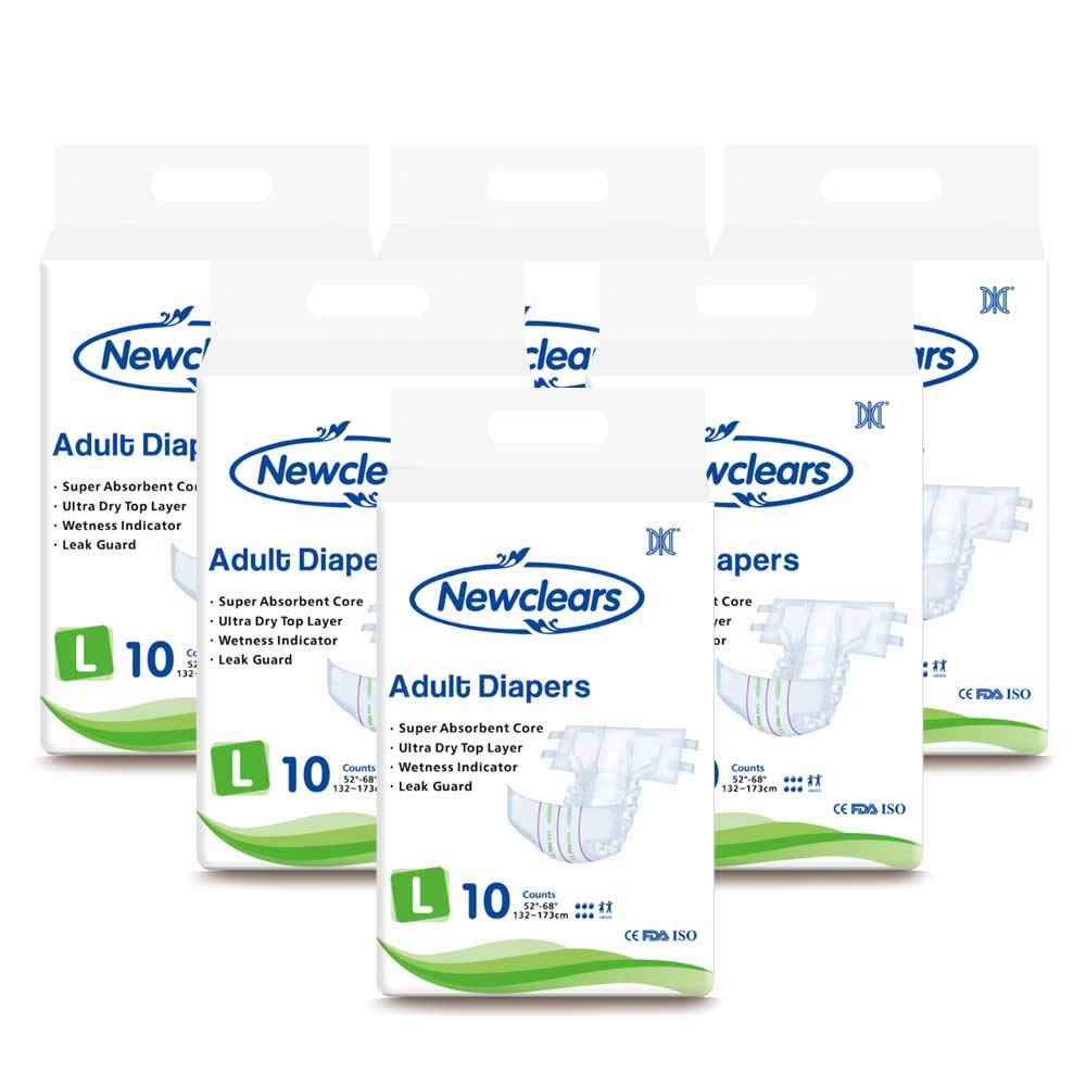 Premium Disposable Adult Diapers with Tabs for Men & Women - Heavy Absorbency Incontinence Protection for Disability, Postpartum & Bedridden Care - 10 Count/Pack (6 Packs) - Ideal for Overnight Use, Travel & Home Healthcare
