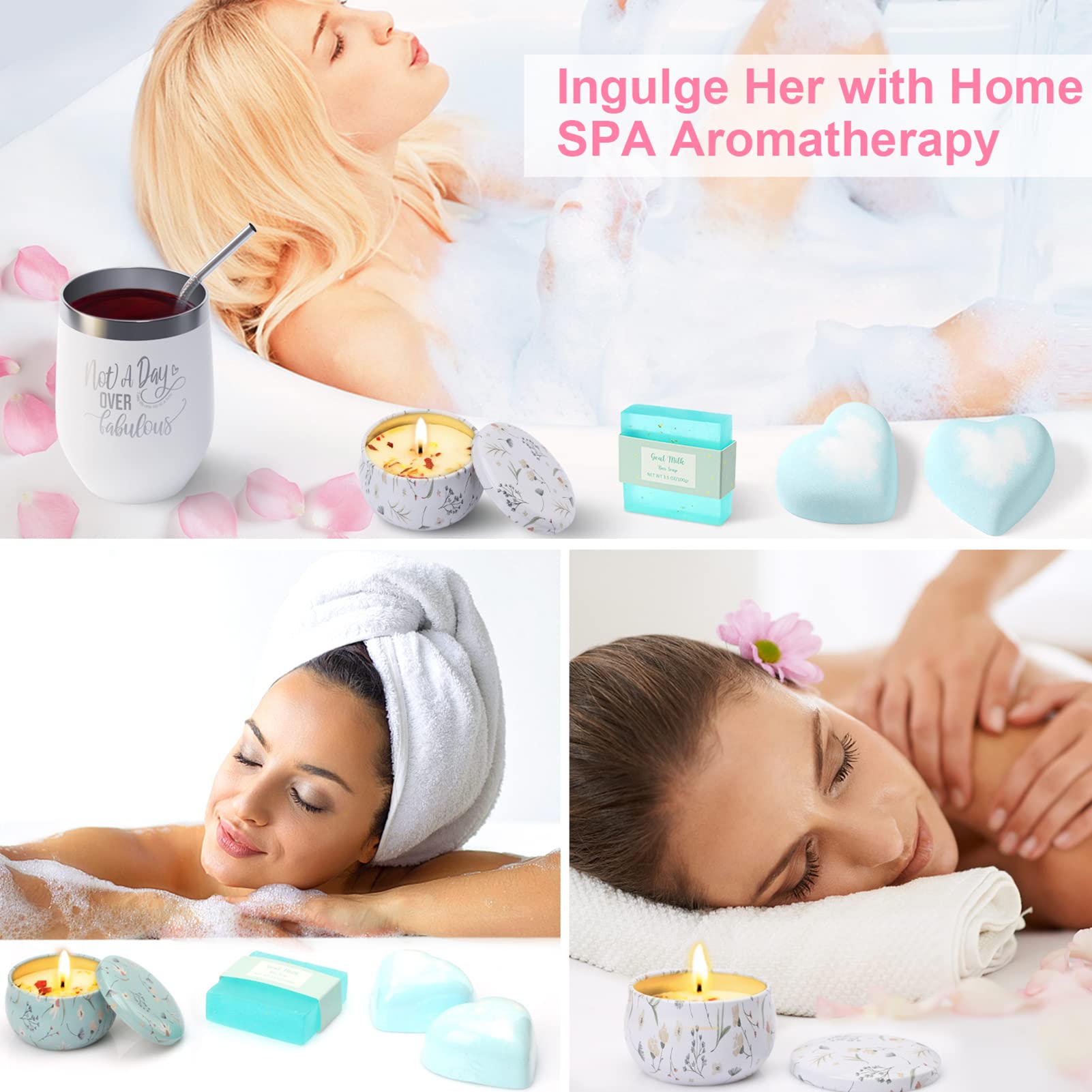 Unique Relaxing Spa Gift Baskets for Women - Perfect Birthday, Mother's Day, Anniversary Gifts for Mom, Wife, Girlfriend, Sister & Grandma | Luxury Self-Care & Pampering Gift Set for Her