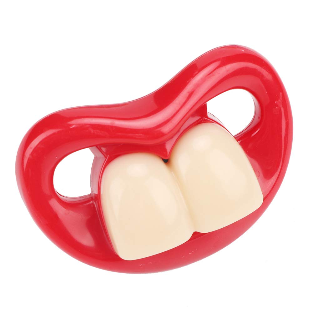Funny Soft Gel Laughing Red Lip Pacifiers for Babies & Kids - 2 Teeth Design, BPA-Free Baby Soother Accessories | Perfect for Teething Relief, Travel & Playtime