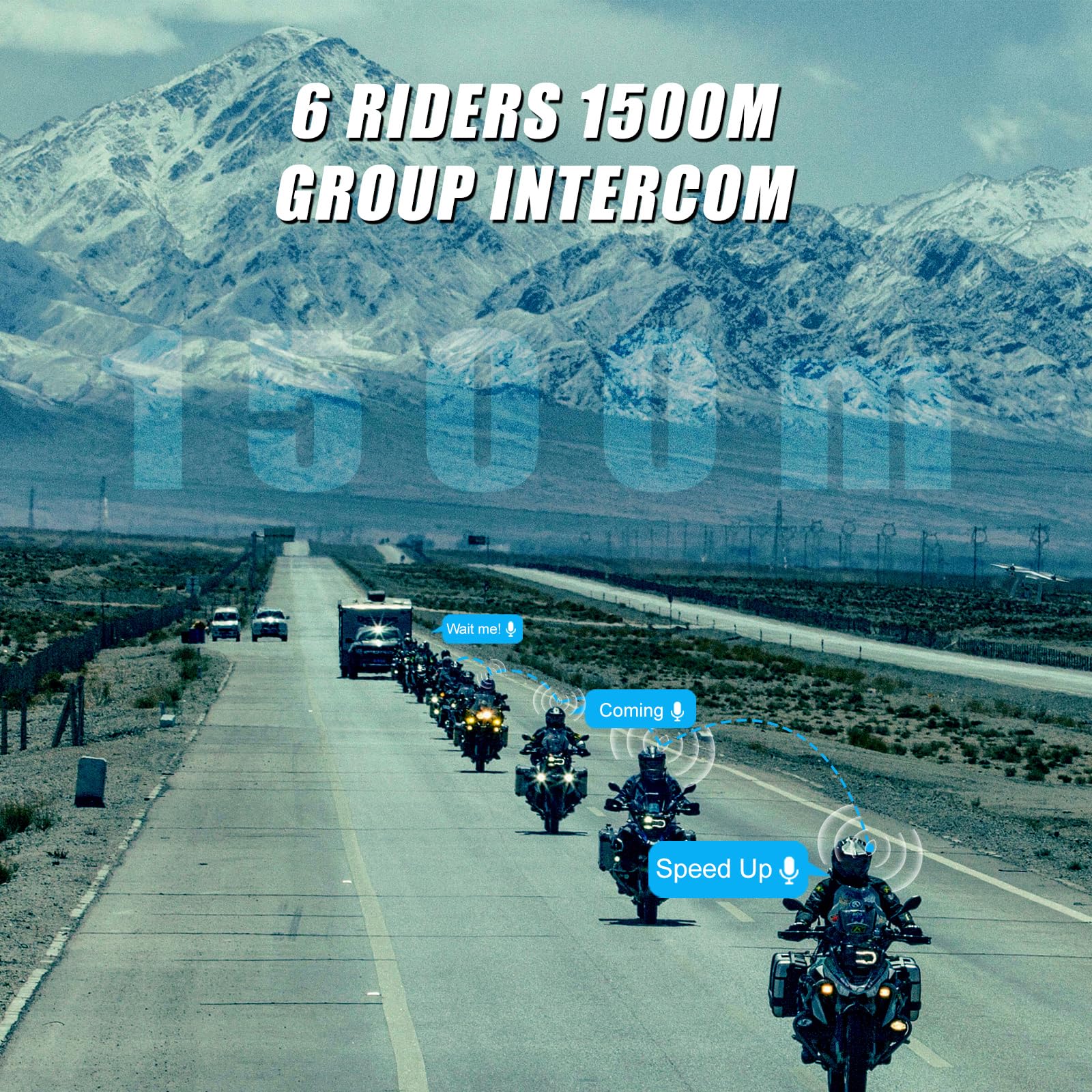 FreedConn Motorcycle Bluetooth Headset with 2K Camera - 360° HD Video, 6-Way Intercom, 1500M Range, IP65 Waterproof, 128GB TF Card - Perfect for Group Rides, Vlogging & Adventure Motorcycling