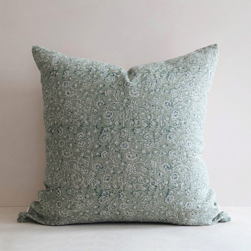 Handmade Linen Block Printed Pillow Cover No. 0233 - Bohemian Home Decor for Living Room, Bedroom & Sofa