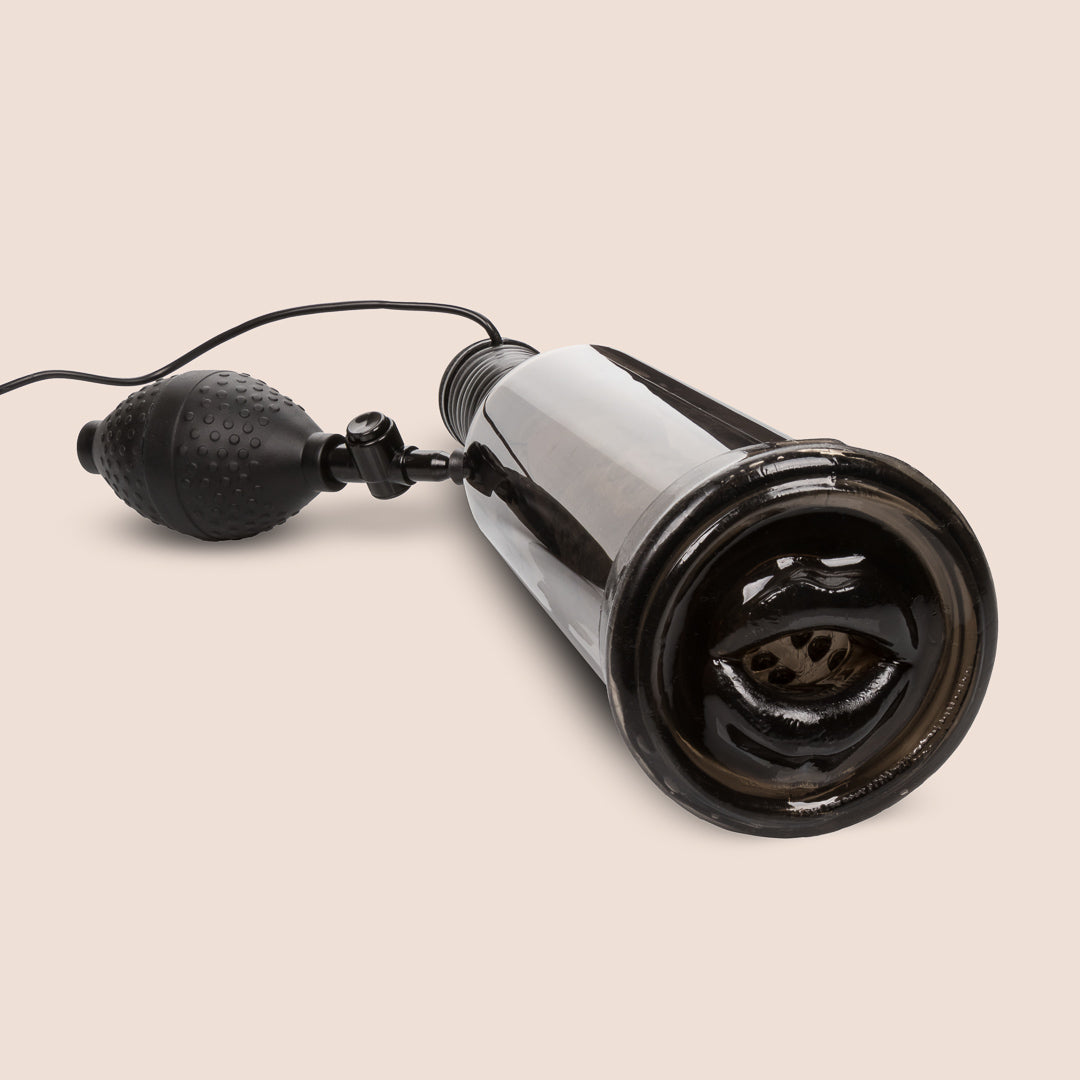 Optimum Series® Black Jack Stroker™ - Powerful Vibrating Pump with Robotic Suction for Men | Adult Pleasure Toy for Solo Play & Couples Use | Waterproof & Rechargeable