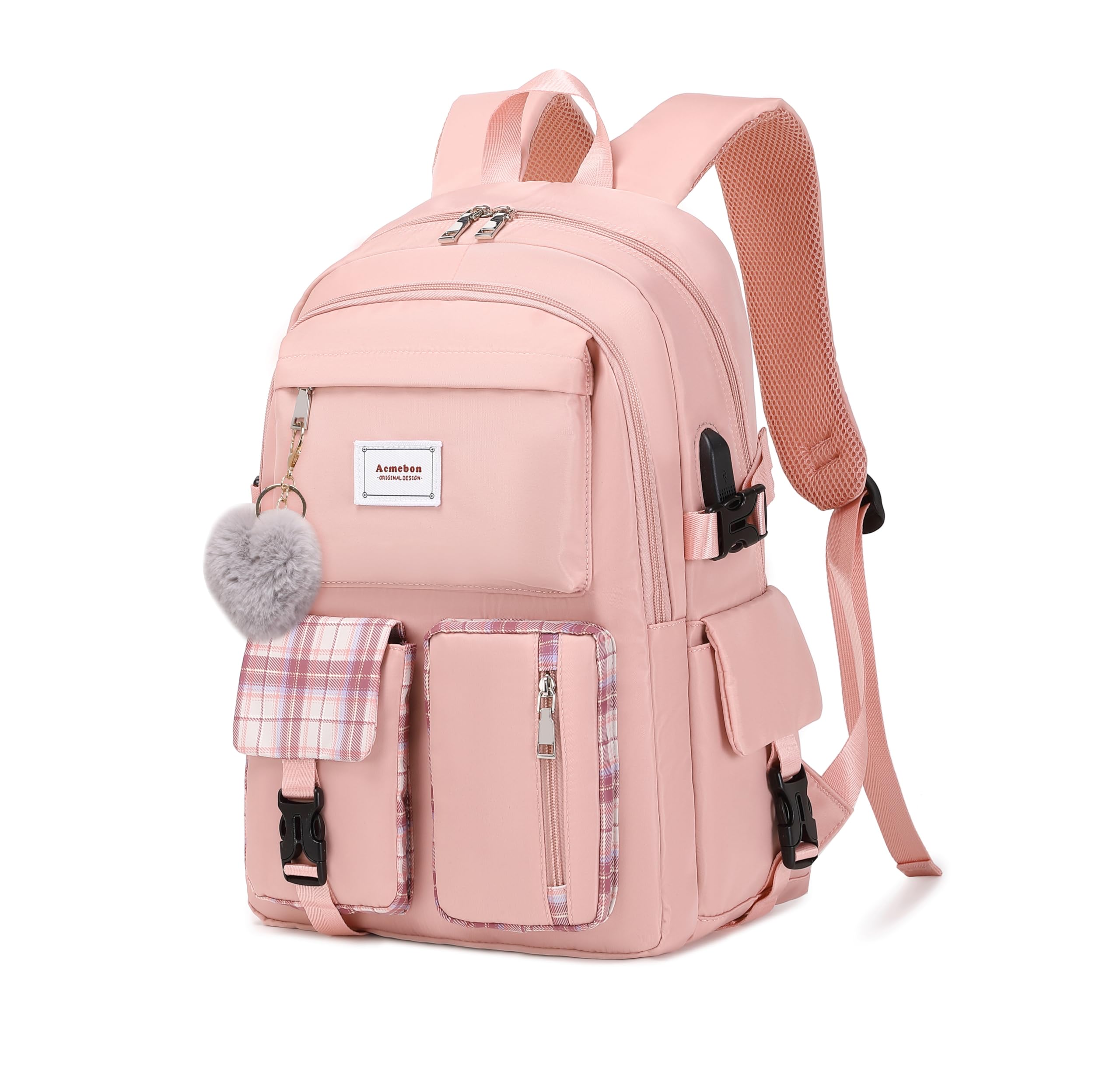 Stylish Pink Laptop Backpack for Women - Spacious & Durable Casual Daypack - Perfect for Work, School & Travel