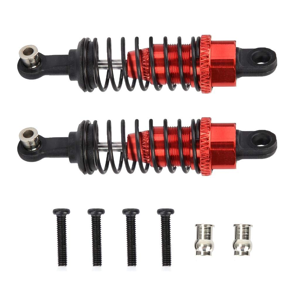 1 Pair 65mm Red Metal Shock Absorber Damper for 1:18 RC Model Car - High Performance RC Car Spare Parts & Accessories - Perfect for Off-Road Racing and DIY RC Car Upgrades