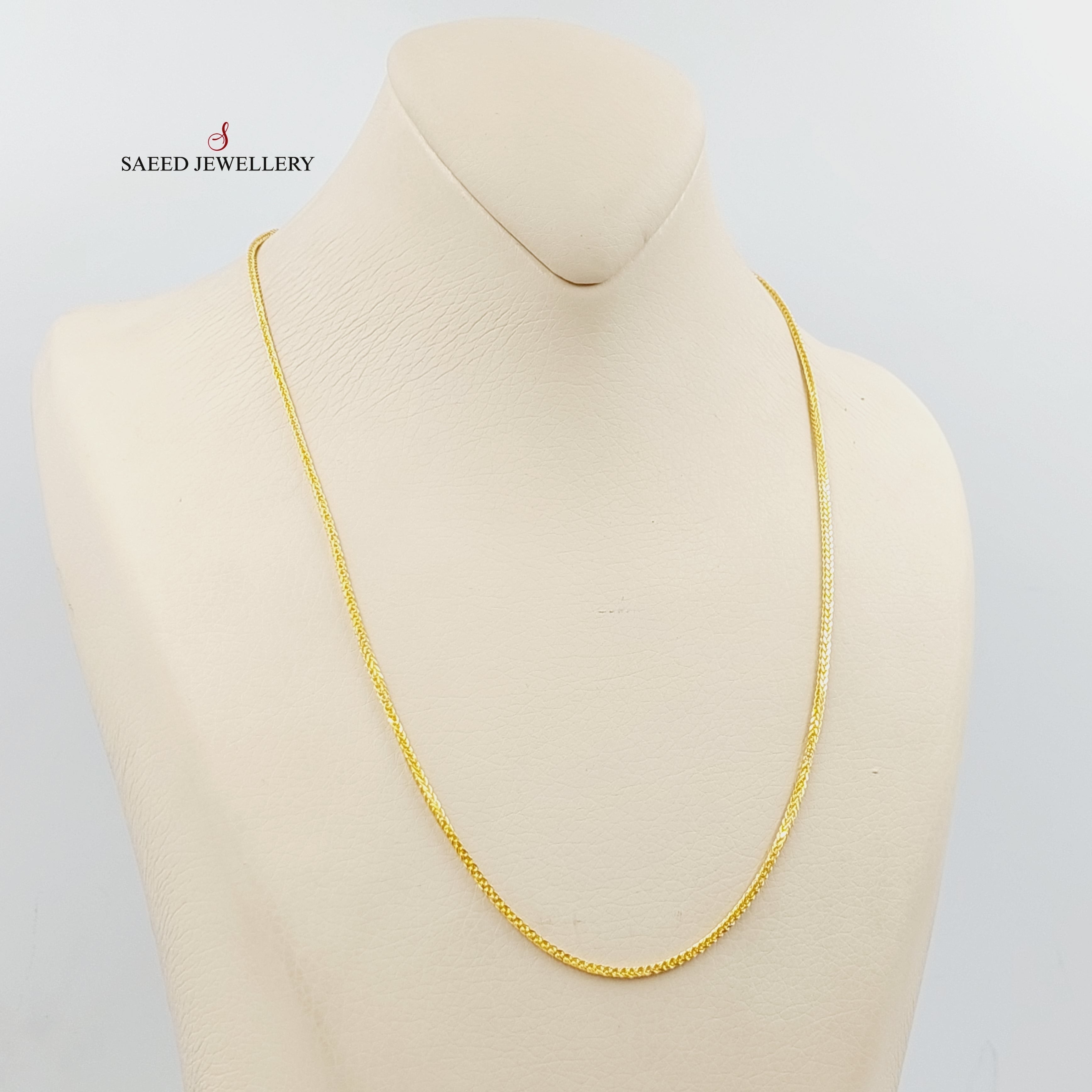 1.5mm Franco Chain Necklace 50cm - 18K Gold Plated Cuban Link Chain for Men & Women - Perfect for Layering, Gifting & Everyday Wear