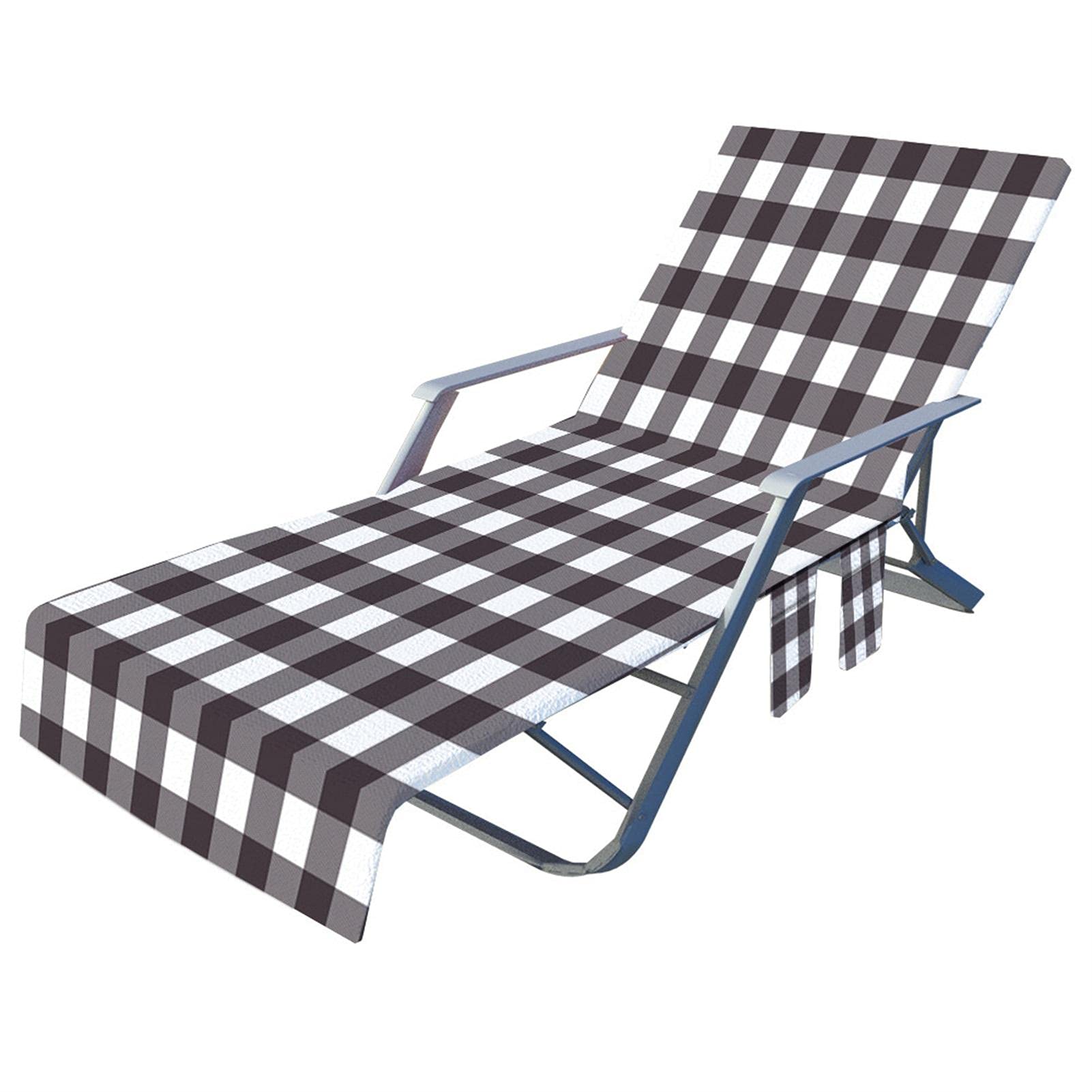 Premium Quick-Dry Beach Chair Cover with Side Storage Pockets - Waterproof Pool Lounge Chair Cover for Swimming Pool, Hotel & Outdoor Use - Ideal for Beach Vacations, Resort Relaxation & Backyard Lounging
