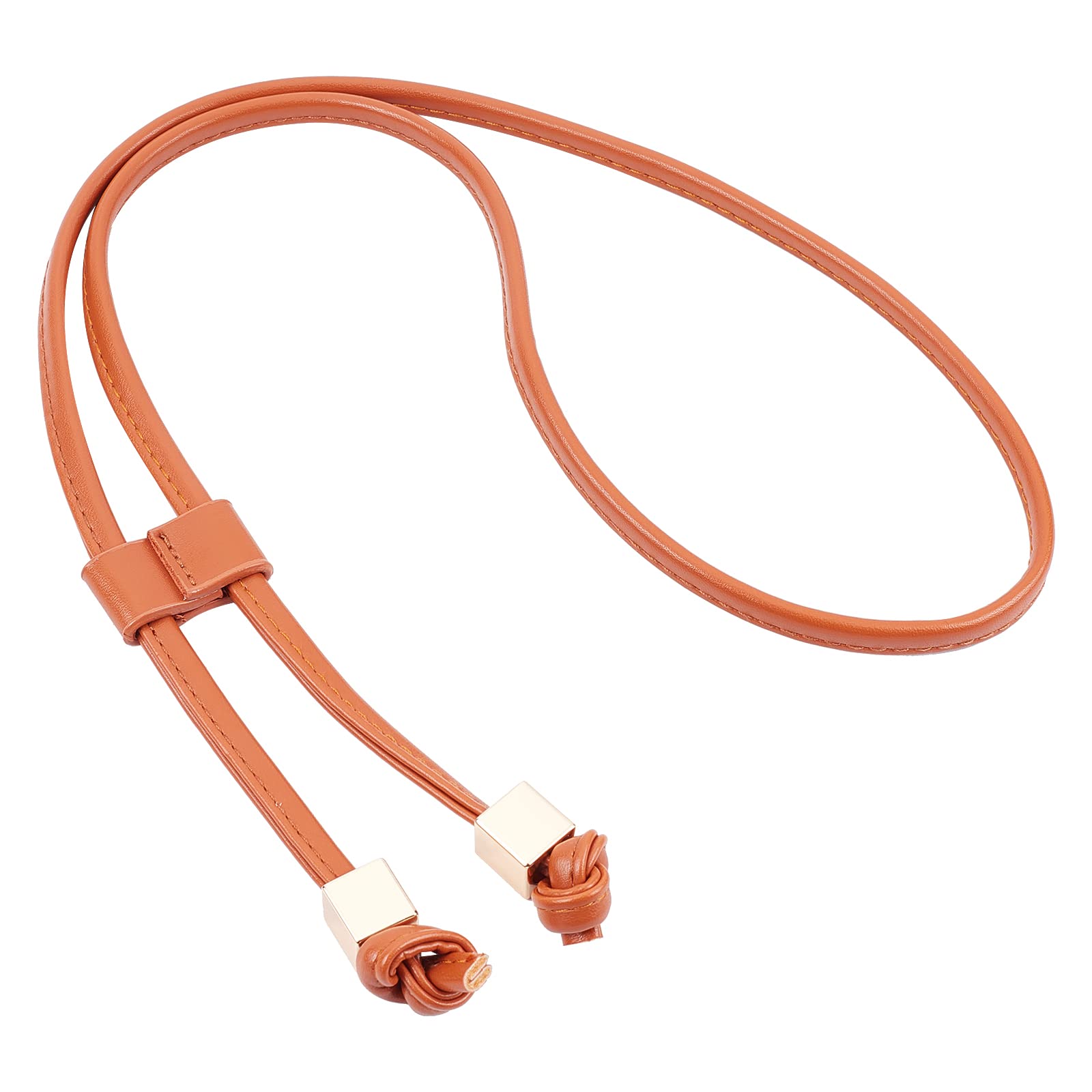 WADORN 48 Inch PU Leather Drawstring Bag Strap - Detachable Slide String Keeper for Bucket Bags, Satchels & Crossbody Bags (Brown, 122cm) | Perfect for Boho Style, Travel & Everyday Use