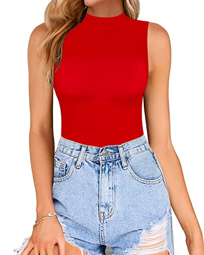 03-turtleneck Sleeveless-red