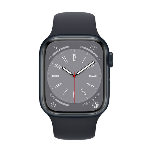 Apple Watch Series 8 (GPS + Cellular) 45mm Midnight Aluminum Case with Midnight Sport Band - M/S Size (MNVJ3LL/A) | Smart Fitness Tracker, Heart Rate Monitor & Waterproof Smartwatch for Running, Swimming & Daily Use