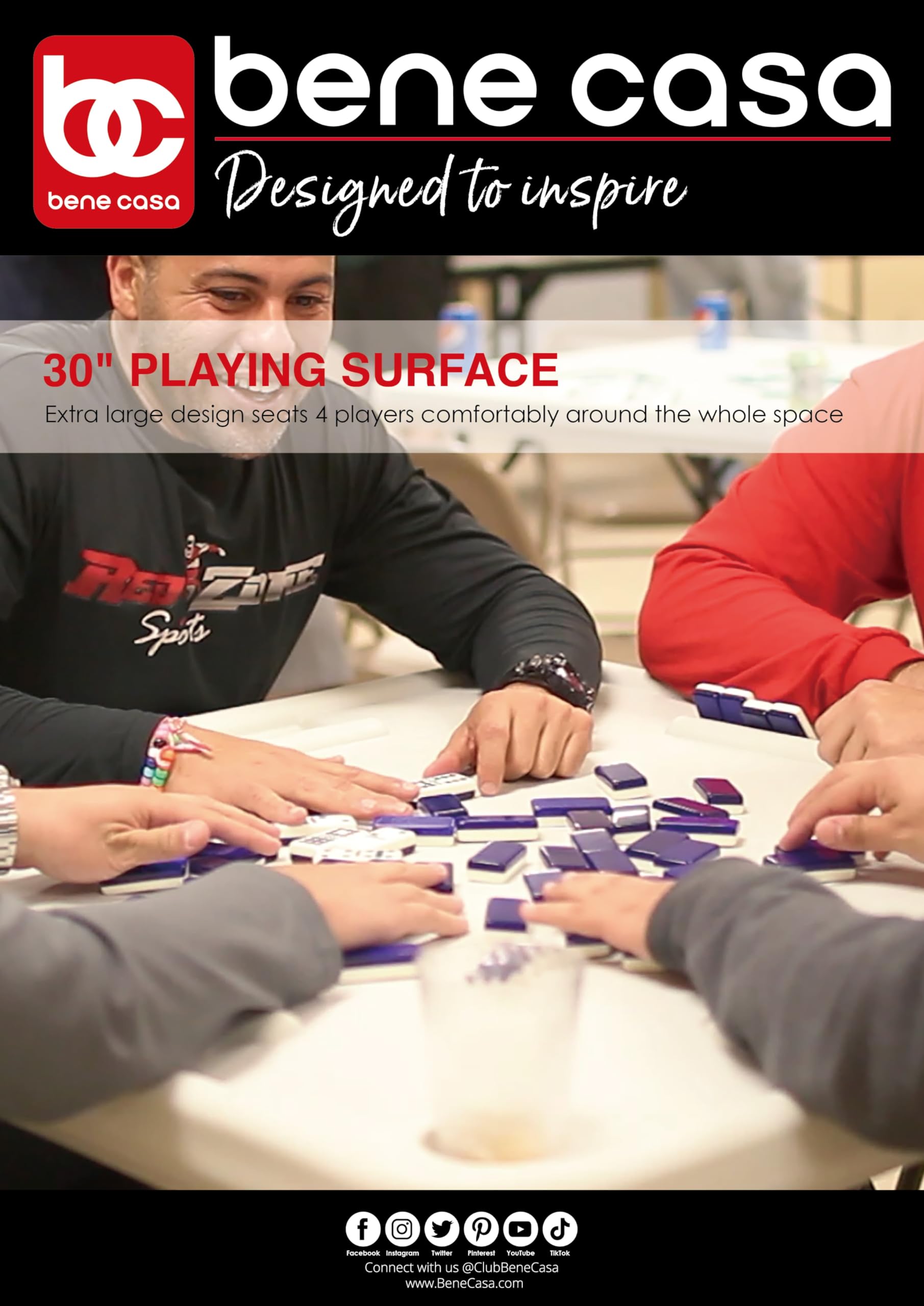 Benecasa Outdoor Blow Mold Domino Game Table Set - Durable Plastic Dominoes Table for Backyard, Patio, and Tailgating Parties - Perfect for Family Gatherings and Game Nights