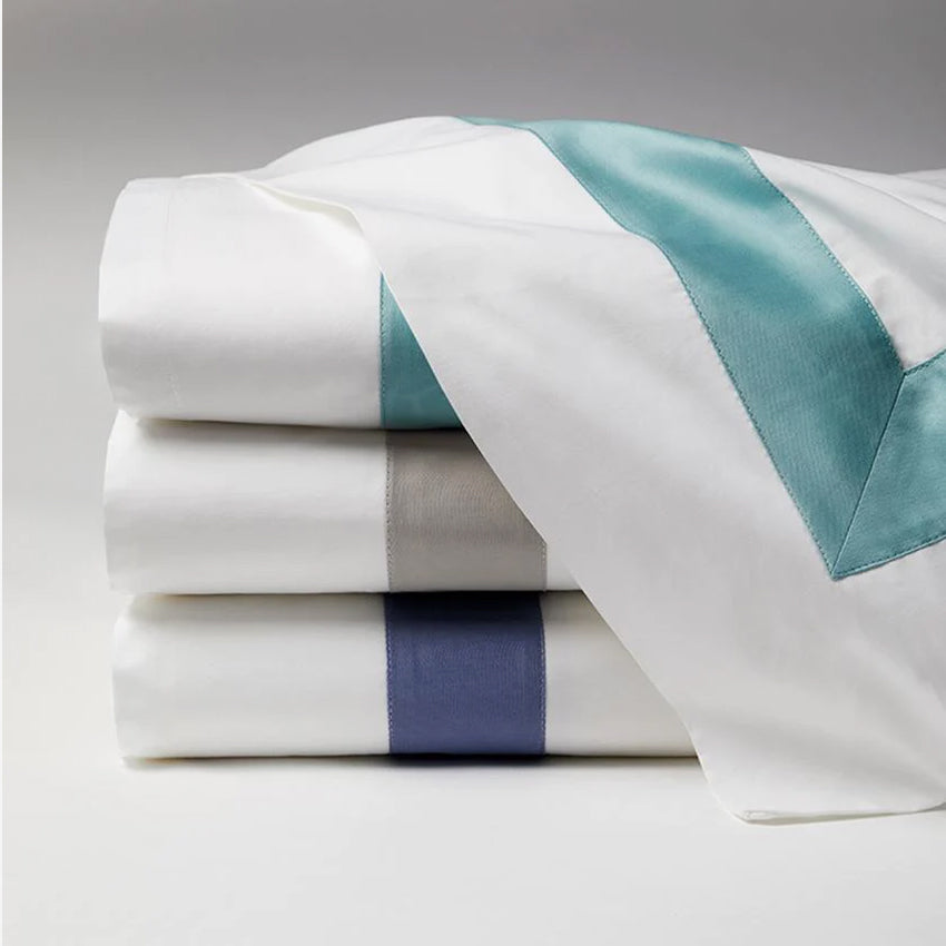 Sferra Orlo Flat Sheet - Luxury 100% Egyptian Cotton Bed Sheet Set for Hotel & Home Use - Soft & Breathable for Ultimate Comfort