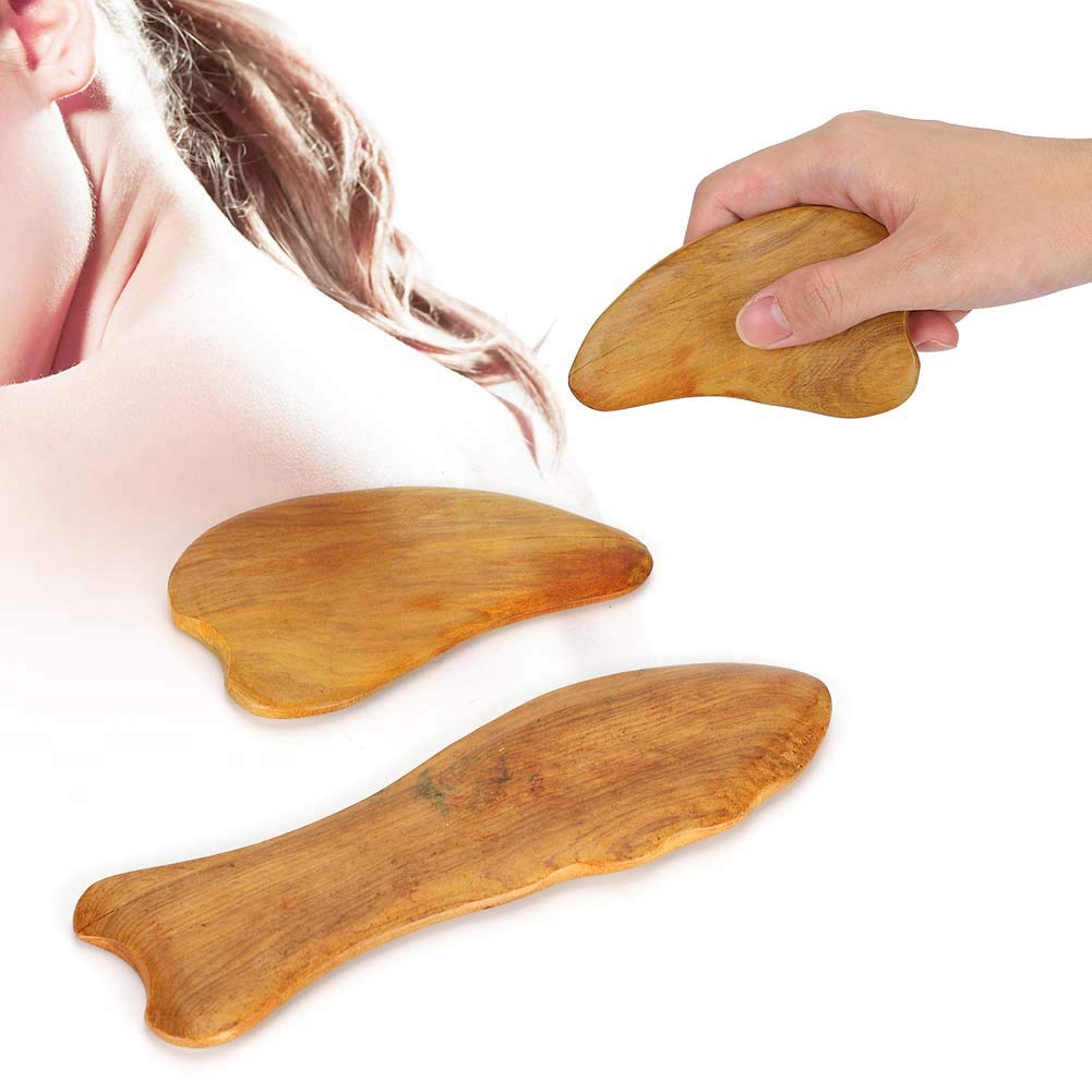 Premium Sandalwood Gua Sha Massage Tool Set (2-Pack) - Natural Wooden Scraping Board for Face, Neck & Body Relaxation - Soothe Muscles & Improve Circulation - Perfect for Self-Care & Spa Treatments