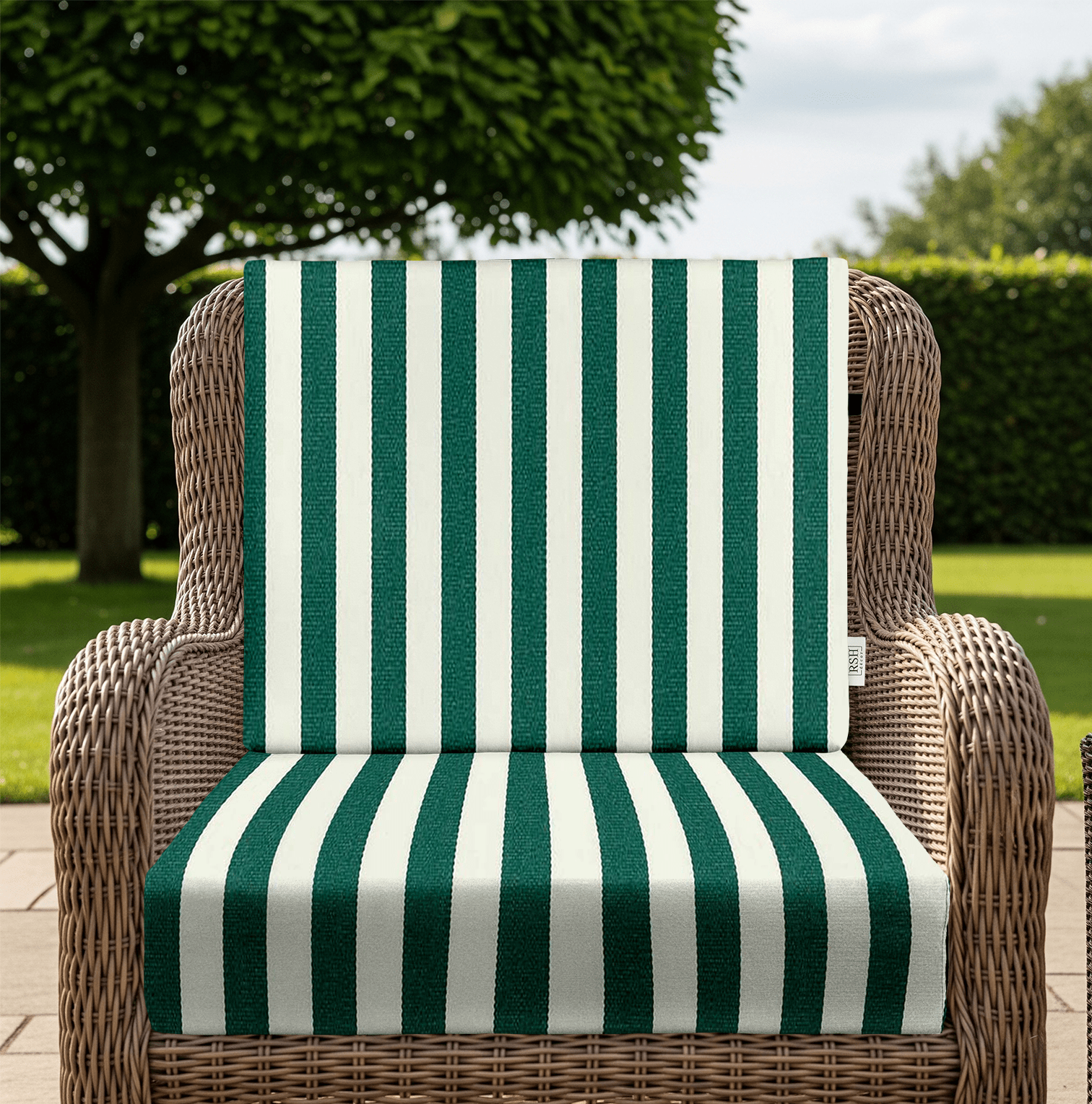 Sunbrella Stripes Deep Seating Outdoor Chair Cushion Set - Waterproof & UV Resistant Patio Furniture Cushions for Sofa, Lounge Chairs - Perfect for Poolside, Deck, Garden & Backyard Relaxation