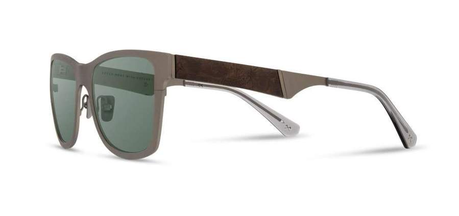 Shwood Canby Metal Sunglasses - Gun Metal/Elm Burl Frame with G15 Lens | Polarized UV Protection for Outdoor Activities, Driving & Fashion