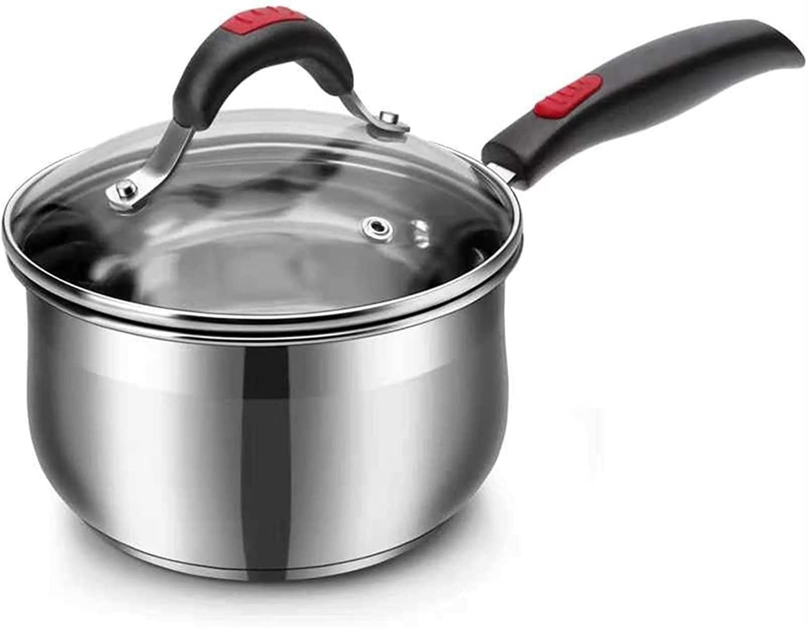 **Stainless Steel Wok Pan & Soup Pot - 16cm Non-Stick Thickened Cooking Pot for Gas & Induction Cooktops - Perfect for Stir-Frying, Boiling Milk & Soups**