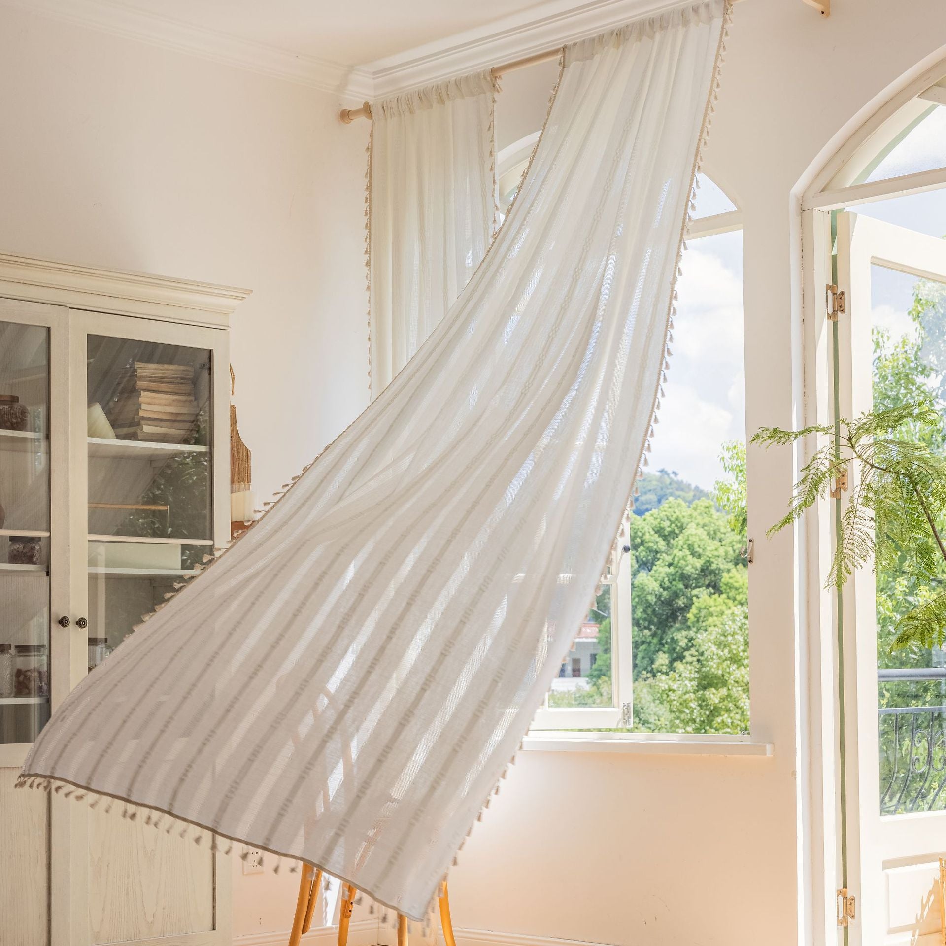 Sierra White Sheer Custom Curtains - Light Filtering Window Drapes for Living Room, Bedroom & Office - Elegant Semi-Transparent Window Treatments for Privacy & Natural Light