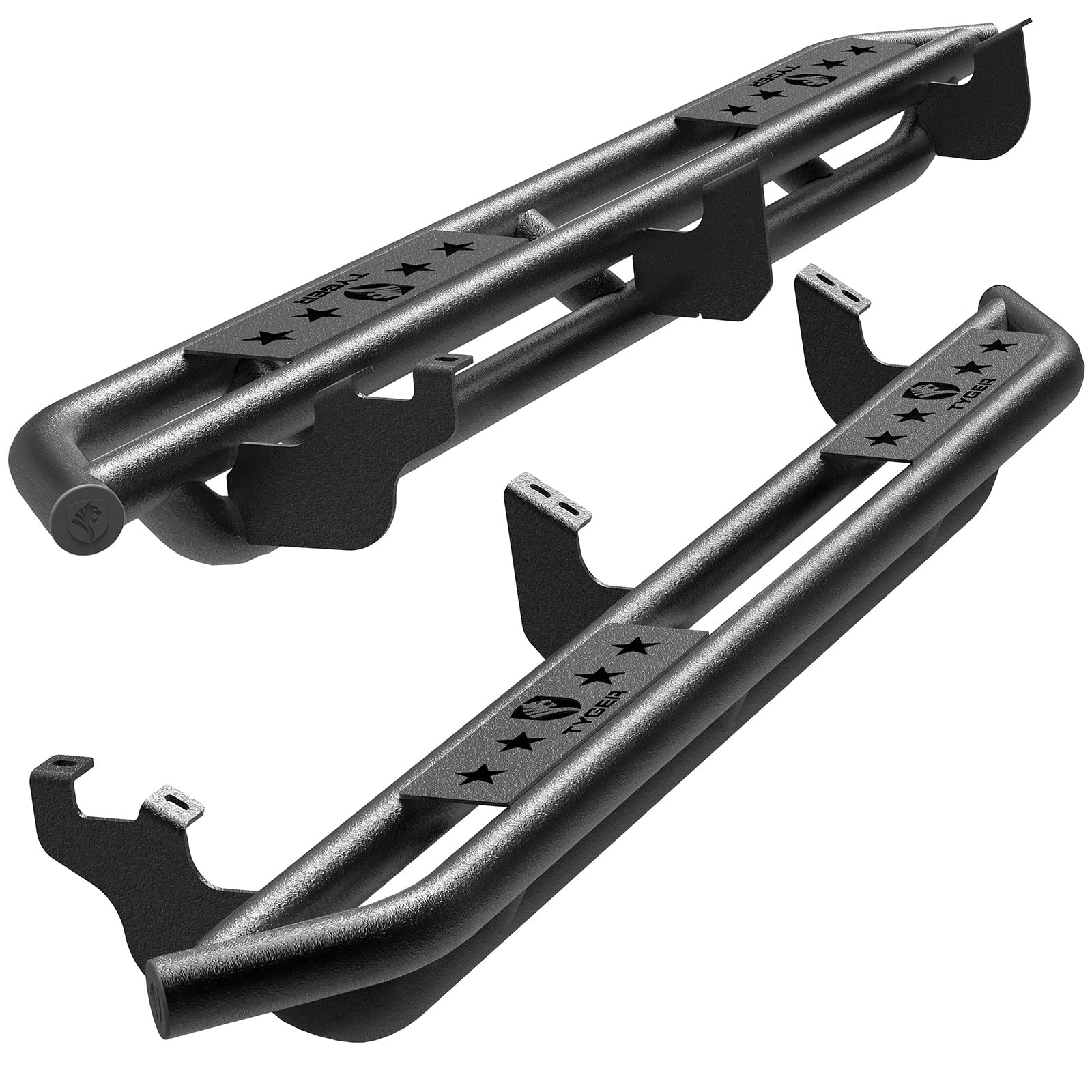 Tyger Auto Star Armor Side Step Rails Nerf Bars Running Boards Compatible with 2010-2024 Toyota 4Runner (Excludes Limited, Nightshade, TRD Sport, 10-13 SR5) | TG-AM2T20148 | Off-Road Protection & Easy Vehicle Access