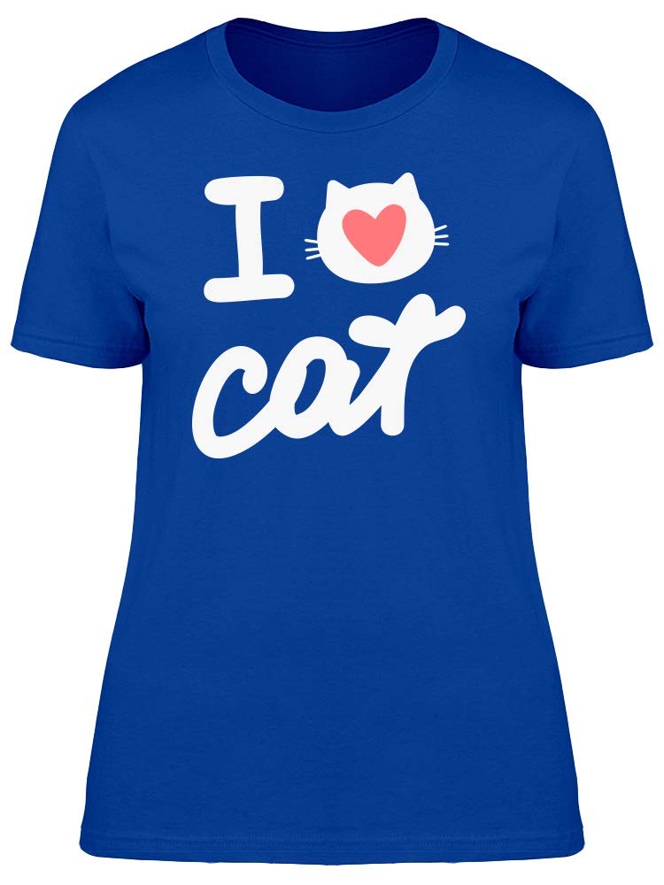 I Love Cat & Heart Graphic T-Shirt for Women - Cute Casual Tee for Cat Lovers, Everyday Wear & Gifts