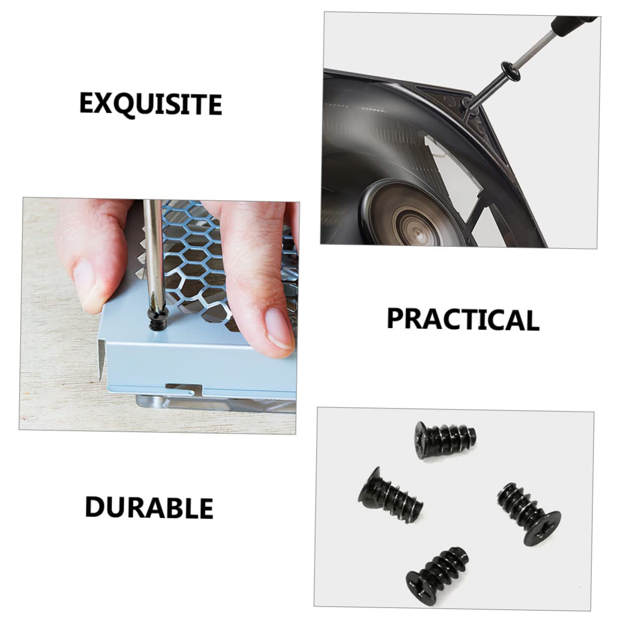GAROZATION Computer Cooling Fan Screw Set - Long & Short Case Fan Screws for Secure PC Fan Installation | Durable & Reliable PC Build Accessories | Perfect for Gaming Rigs, Workstations & Home Office Desktops