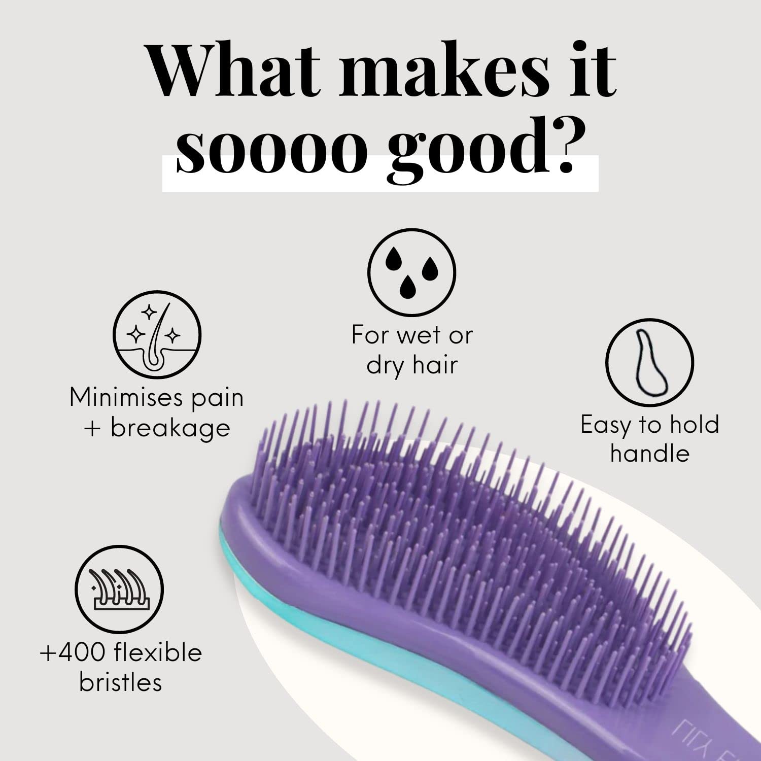 Lily England Detangling Hair Brush for Curly, Thick, Straight & Natural Hair - Gentle Hairbrush for Women, Kids & Toddlers with Flexible Bristles - Smooth Wet & Dry Hair Brush for Easy Detangling - Perfect for Daily Hair Care, Styling & Salon Use