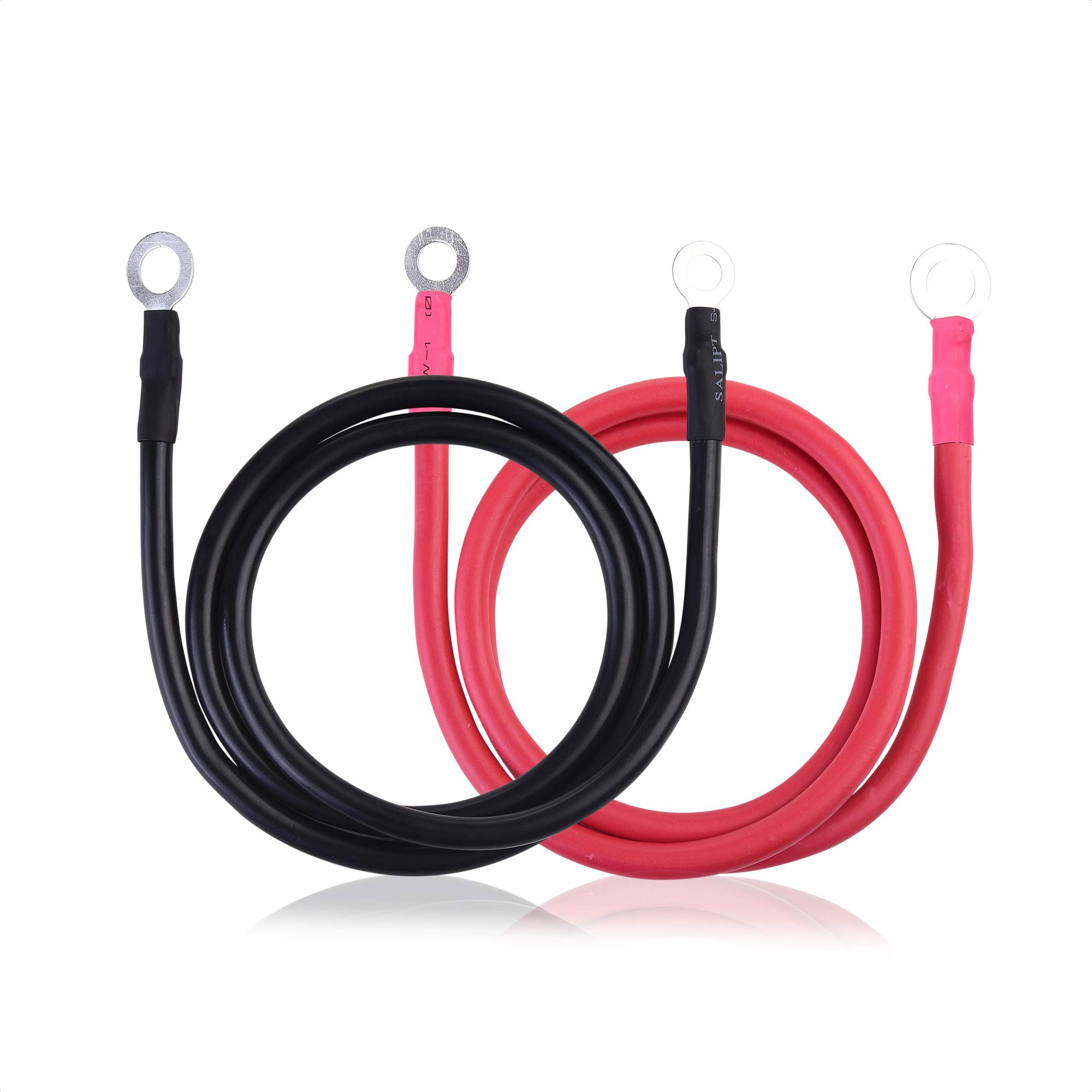 Premium 6 Gauge Battery Cable Set (3 Feet) - Oxygen-Free Copper Inverter Power Wires - Black & Red Pair for Car Audio, Solar Systems & RV Power Connections