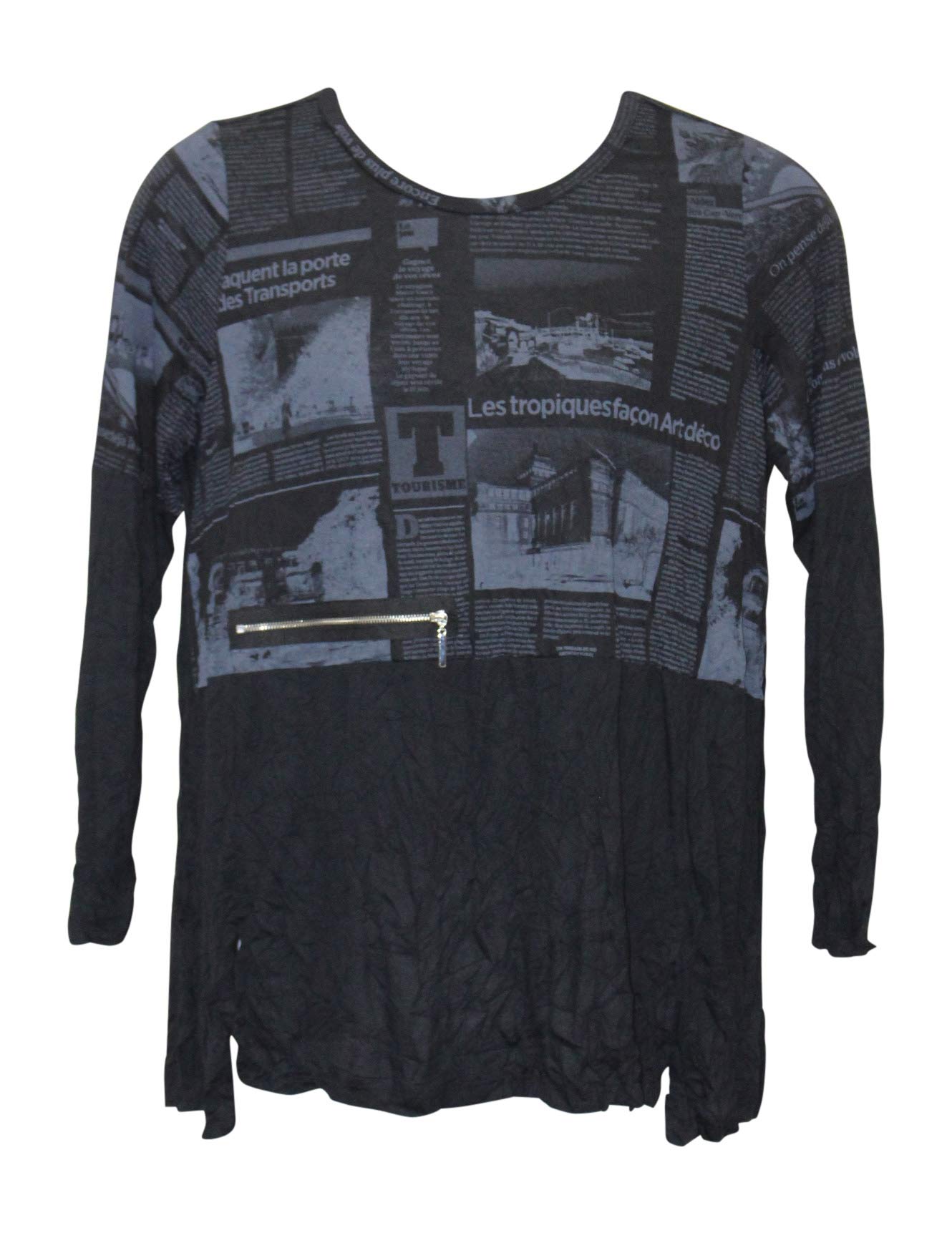 Vivian Women's Crinkle Tunic Top - Stylish Printed Blouse for Casual Wear, Office Outfits & Summer Fashion