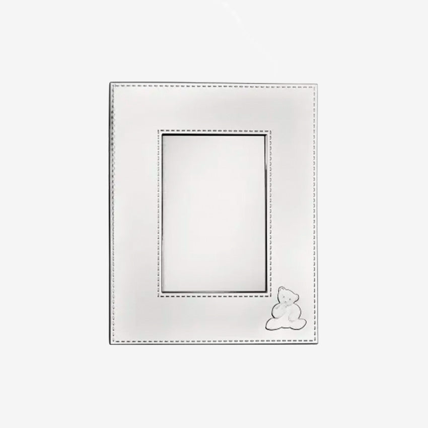 Christofle Charlie Bear Stainless Steel Picture Frame - Elegant Photo Display for Home Decor, Baby Nursery & Gift Giving