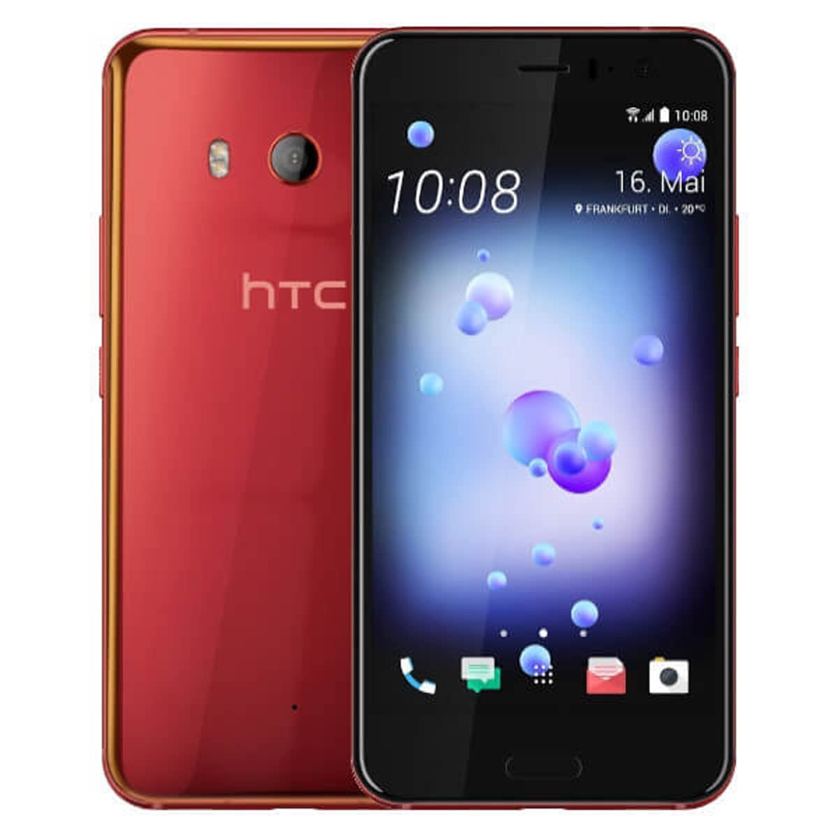 HTC U11 64GB Unlocked Smartphone - Solar Red (GSM Compatible) for Work, Travel & Everyday Use