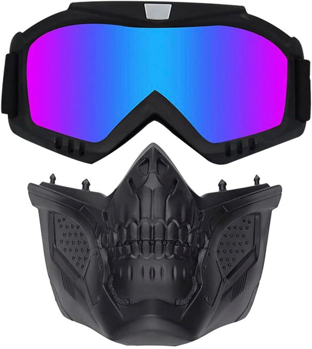 Tactical Airsoft Full Face Mask with Detachable Anti-Fog Goggles & Adjustable Fast Helmet - Military Simulation, Outdoor Combat Games, and Paintball Eye Protection Gear