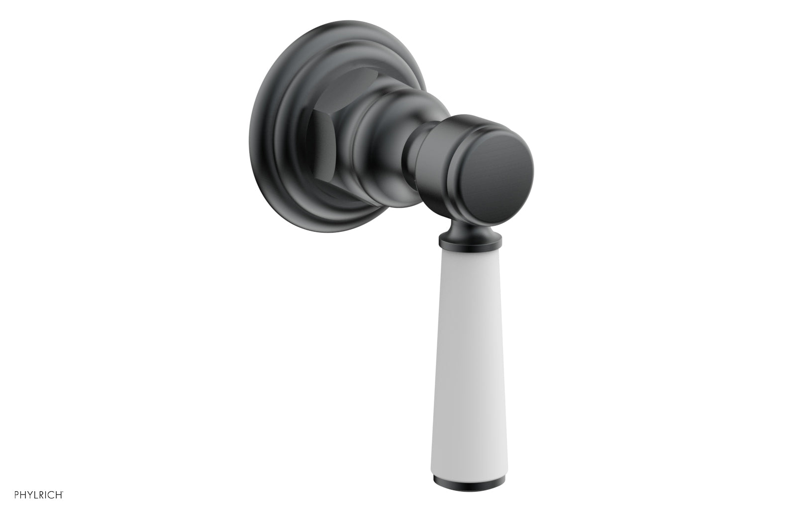 HEX TRADITIONAL/HENRI Volume Control Diverter Valve - Satin White Lever Handle (500-36) for Bathroom & Shower Fixtures