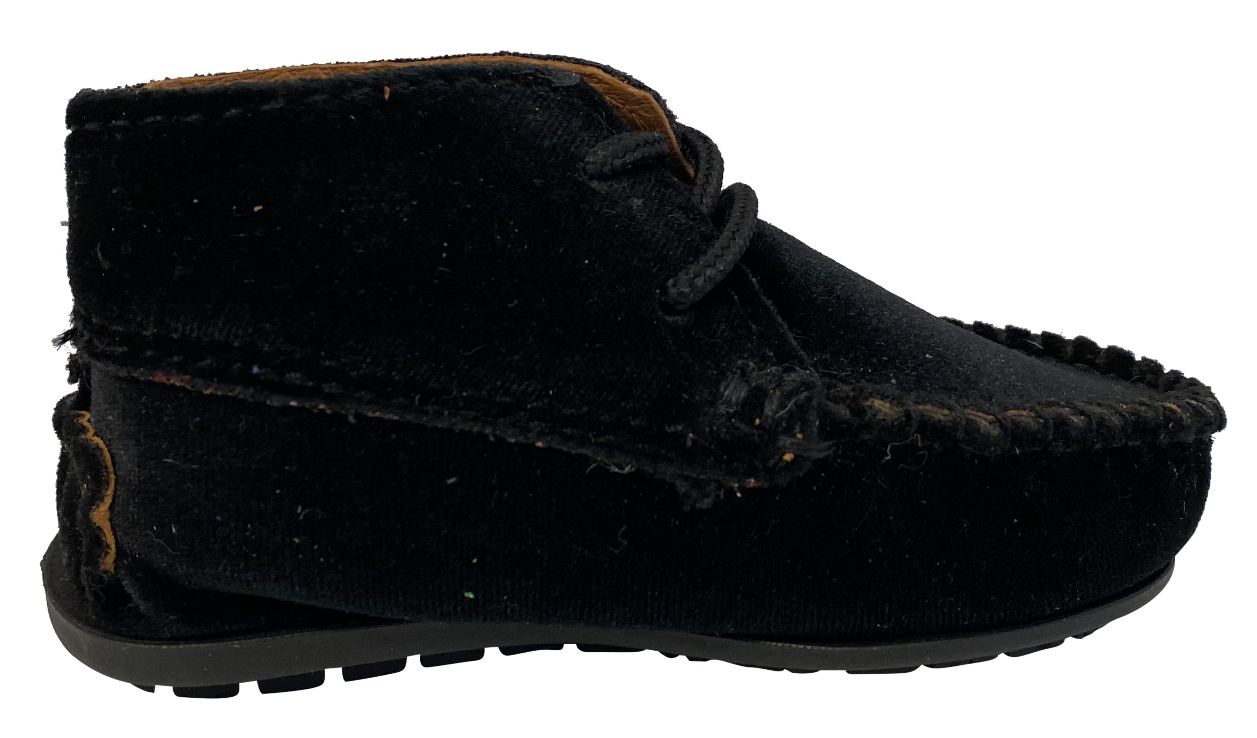 Atlanta Moccasin Velvet Booties for Girls and Boys - Soft & Comfortable Black Winter Shoes for Kids | Perfect for Indoor Play, Holiday Outfits & Cold Weather