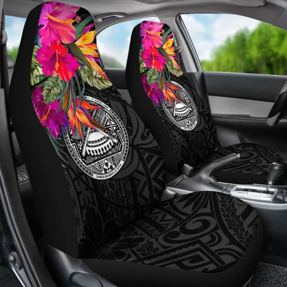 Premium American Samoa Car Seat Covers - Breathable Polynesian Hibiscus Design (232125) | Universal Fit for Cars, Trucks & SUVs | Perfect for Tropical Vacations & Island-Themed Decor
