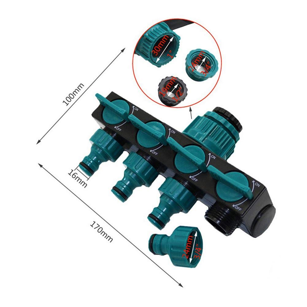 4-Way Garden Hose Splitter with 1/4