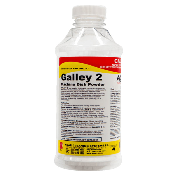 Agar Galley 2 Machine Dishwashing Powder - Powerful Commercial Dishwasher Detergent for Restaurants, Hotels & Catering - Removes Tough Grease & Stains
