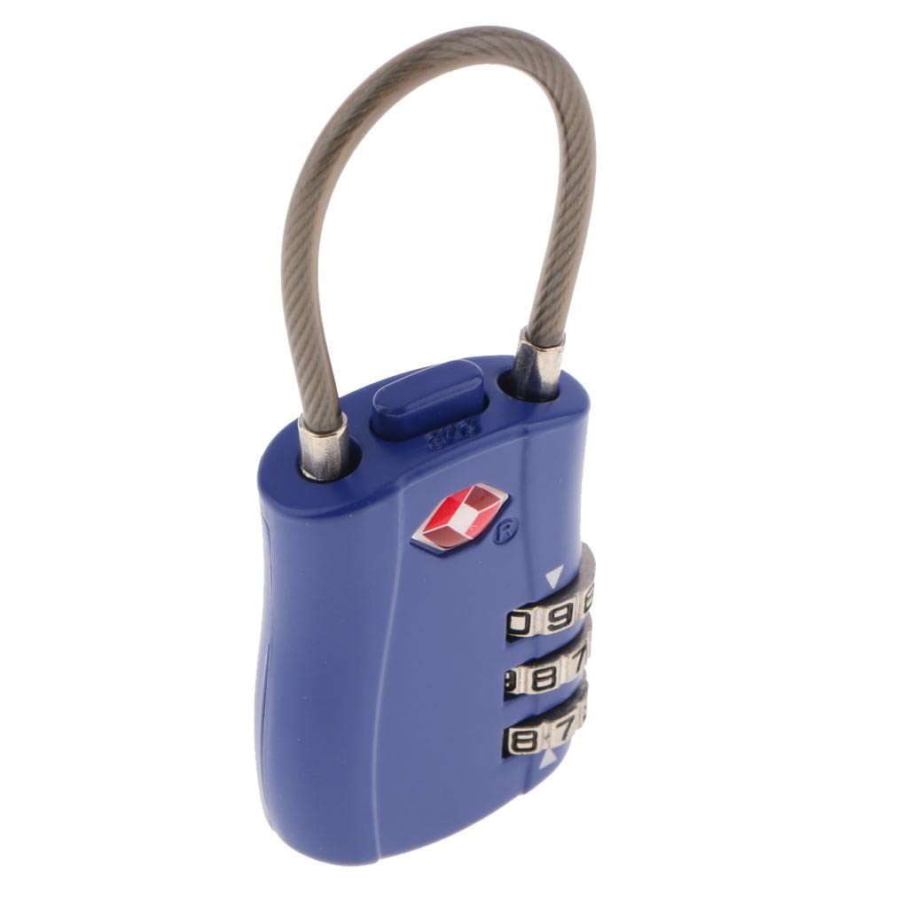 MagiDeal TSA Approved 3-Digit Combination Lock for Luggage & Suitcases - TSA002 Blue Travel Lock | Secure Backpacks, Gym Bags & School Lockers