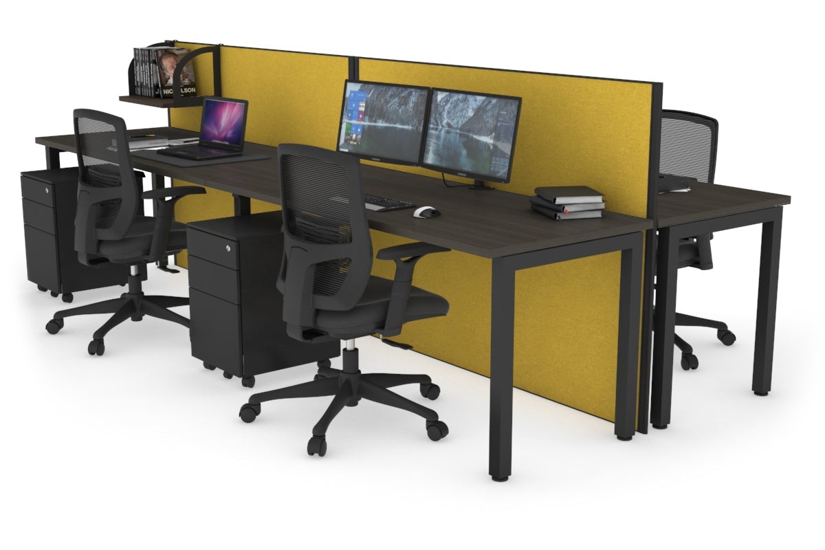 Horizon Quadro 4-Person Office Workstation Bench with Square Legs - 1800L x 700W Dimensions - Perfect for Conference Rooms, Coworking Spaces & Office Workstations