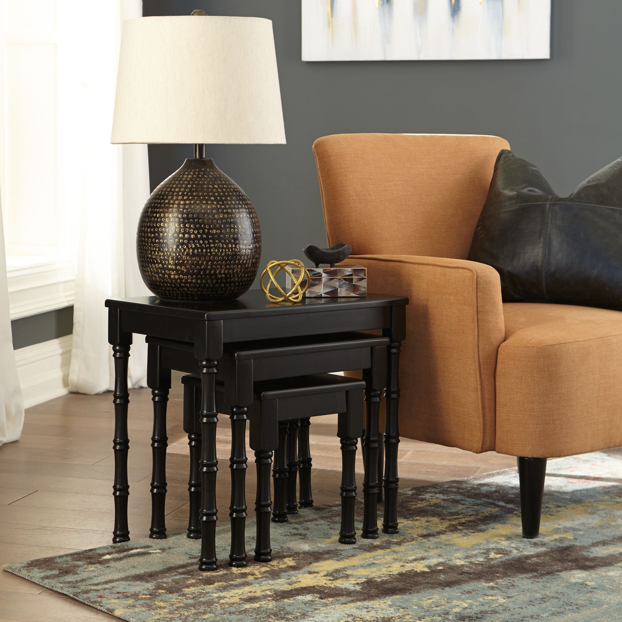 Dasonbury 3-Piece Accent Table Set - Modern End Tables for Living Room, Bedroom, or Office - Perfect for Displaying Decor, Books, and Lamps