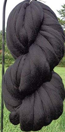 Premium Black Australian Merino Wool Roving Fiber (8 lb) - Ultra Soft for Spinning, Felting, Knitting & DIY Crafts - Perfect for Handmade Scarves, Hats & Home Decor Projects